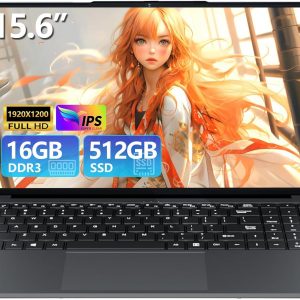 15.6 inch Laptop, Laptops with Core processor (up to 3.40GHz), Gaming Laptop 16GB RAM 512GB ROM, FHD 1920 x 1080, Win 11 Pro Traditional Laptops Computers with WIFI BT 5.0 Netbook For Student Busines