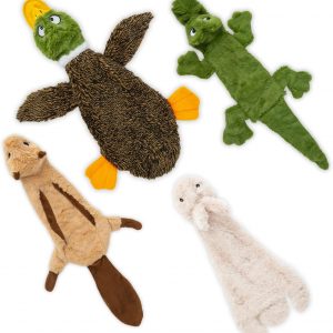 Best Pet Supplies Squeaky Dog Toys with Soft Durable Fabric for Small, Medium and Large Pets Interactive Toy for Indoor Play, Supports Active Biting and Play - 4 Figures, Medium