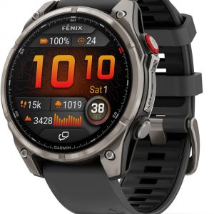 Garmin fēnix® 8 Pro, 47mm, AMOLED Display, Premium Connected Multisport GPS Smartwatch, inReach® Technology, Sapphire, Titanium with Graphite/Black Silicone Band