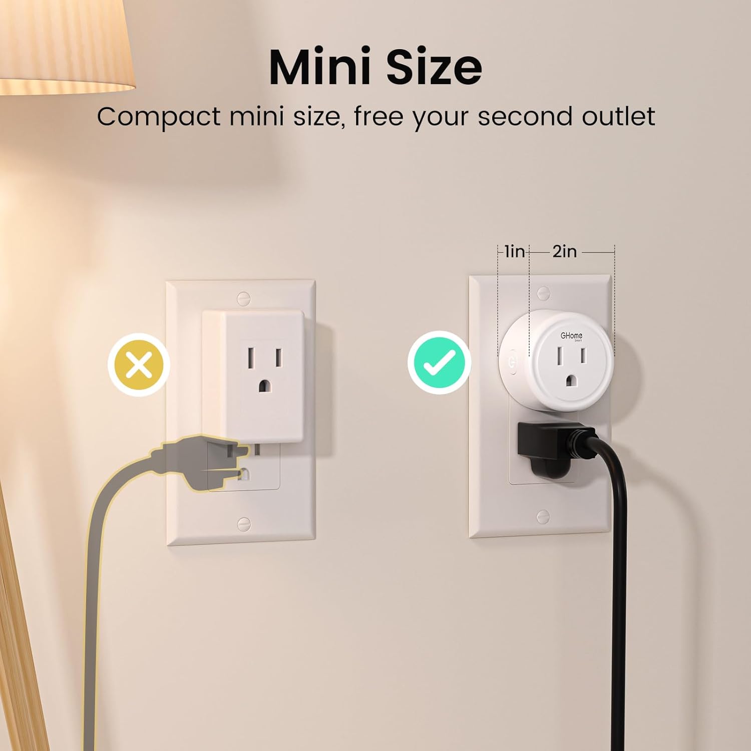 GHome Smart Plug Mini, WiFi Smart Outlet Plug Works with Alexa and Google Home, Timer Outlet with APP Control, 2.4GHz Network Only, No Hub Required, ETL FCC Listed (4 Pack), White - Image 7