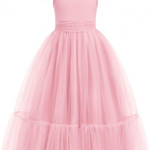 Arshiner Girls Dresses Summer Sleeveless Bow-Tie Straps Birthday Party Long Tulle Dress