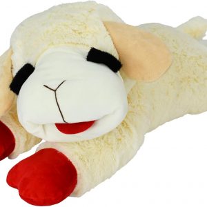 Multipet Lamb Chop Dog Plush Toy - Squeaky Toy for All Dogs - Extra Soft Plush - Stuffed Animal for Cuddling & Playing - Jumbo (24", Cream)