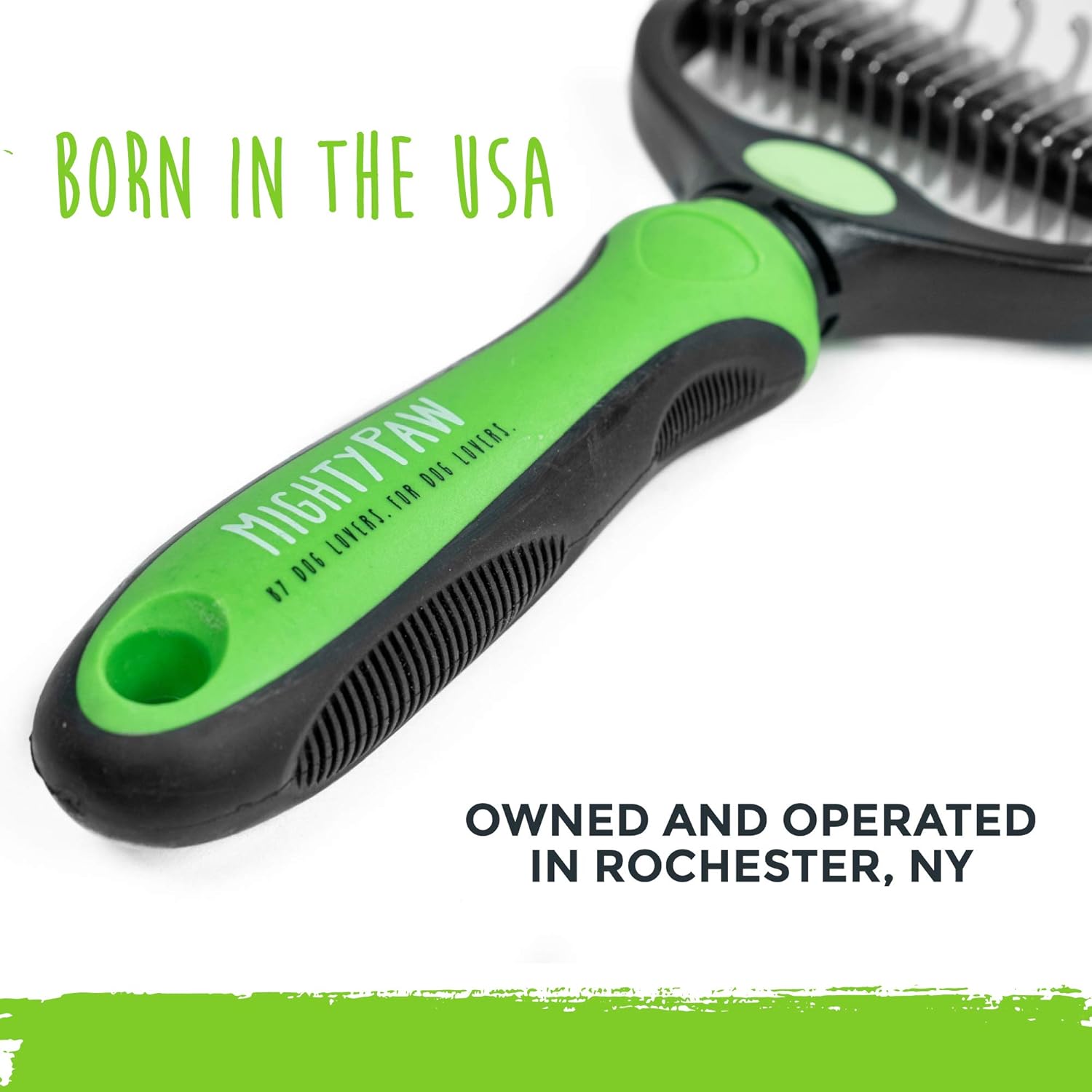 Mighty Paw Dog Grooming Brush - 2-In-1 Dual Sided Comb - Round Tip For Maximum Coat Penetration - Stainless Steel Teeth That Won't Rust Or Discolor - Built-In Thumb Rest For The Control When You Need - Image 5