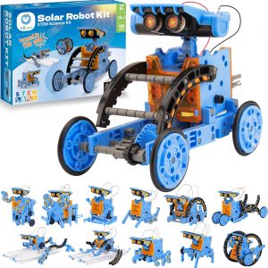 Sillbird Solar Building Robot Kit STEM Gift for Boys Aged 8-13, DIY Science Educational Toys for Kids Teens Birthday, 12-in-1 Solar or Battery Powered Robotic Set with 197 Pieces
