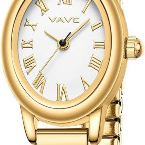 Small Gold Watches for Women,Analog Womens Watch with Stainless Steel Expansion Band,Oval Case Roman Dial,Water Resistant