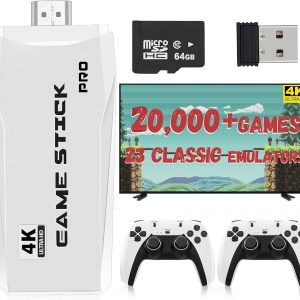 New Retro Game Console, Classic Video Games with 4K HDMI, 20,000+ Games and 23 Emulators, Upgraded Dual 2.4G Wireless Controllers for Game Console