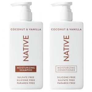 Native Coconut & Vanilla Shampoo and Conditioner Contain Naturally Derived Ingredients | All Hair Types, Color & Treated, Fine to Dry Damaged, Sulfate & Dye Free – 2-Pack : Beauty & Personal Care