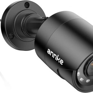ANNKE 1080p Security Camera 4-in-1 CCTV Bullet Wired Cam, AHD/TVI/CVI/CVBS, Analog Surveillance Video Add-On Black Camera for Outdoor Use, 100ft Clear Night Vision (Power Adapter Not Included) - E200