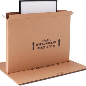 Amazon Basics TV Moving Box for 50-inch TV, Picture and Mirror, Heavy Duty Shipping Container, 48 x 4 x 33 inches, 3 Pack