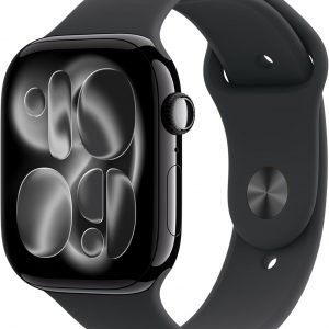 Apple Watch Series 11 [GPS 46mm] Smartwatch with Jet Black Aluminum Case with Black Sport Band - M/L. Sleep Score, Fitness Tracker, Health Monitoring, Always-On Display, Water Resistant