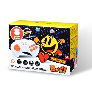 Bandai Namco Flashback Blast! comes with an HDMI dongle, 8 greatest Bandai Namco games built in and a 2.4G wireless game controller. Video output is at 720P high resolution.