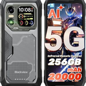 Blackview XPLORE 1 AI 5G Unlocked Rugged Phone Android 15, 20000mAh Battery 36GB+256GB/TF 2TB, 6.78" 2.4K 120Hz Large Rugged Smartphone, 64MP+20MP Night Vision IP69K Waterproof Dual SIM NFC/OTG/WiFi