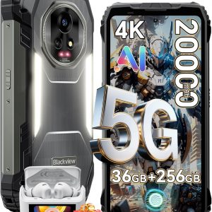 Blackview XPLORE 2 Dimensity 8300 AI 5G Unlocked Rugged Phone Android 15, 20000mAh Battery 36GB+256GB/TF 2TB, 6.73" 3.2K Outdoor Mobile Phones, 2 x 2W Speakers IP69K Waterproof 50MP Camera NFC/GPS