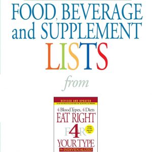 Blood Type A: Food, Beverage and Supplemental Lists from Eat Right 4 Your Type