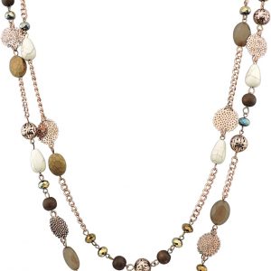 Bocar Long Necklaces for Women Trendy, Boho Layered Crystal Beaded Collar Necklaces for Women, Fashion Statement Necklaces Jewelry