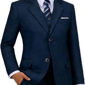 Boys' Formal Suit Set Adjustable Waist Suits for Boy Toddler Wedding Ring Bearer Dress Clothes