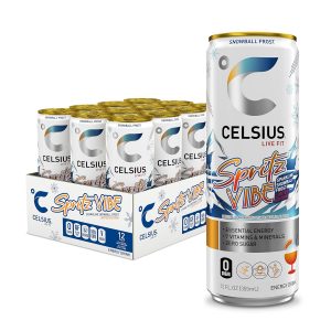 CELSIUS Sparkling Spritz Vibe Limited Edition, Sugar Free Energy Drink, Can, 12 Fl Oz (Pack of 12)