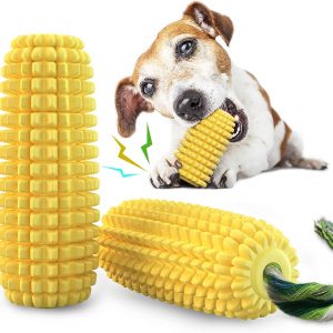 Carllg Dog Chew Toys for Aggressive Chewers, Indestructible Tough Durable Squeaky Interactive Dog Toys, Puppy Teeth Chew Corn Stick Toy for Small Medium Large Breed