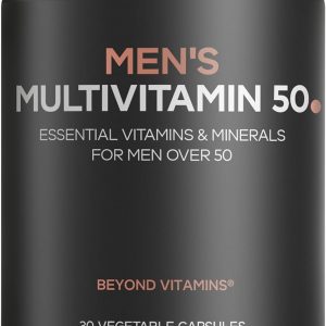 Codeage Men's Multivitamin 50 - Essential Vitamins & Minerals for Men Over 50 - Daily Multivitamins for Men Supplement - Vitamin A, C, D3, E, B6, B1, CoQ10, Probiotics, Lutein - Non-GMO - 30 Capsules