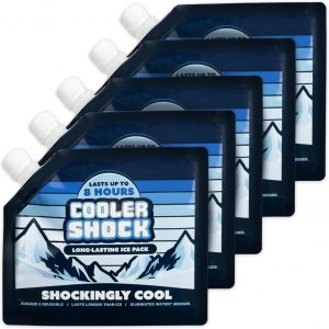 Cooler Shock Reusable Ice Packs for Cooler - Long Lasting Cold Freezer Packs for Coolers and Lunch Boxes - Cooler Ice Packs for Camping Gear, Fishing, Road Trips, Beach Must Haves