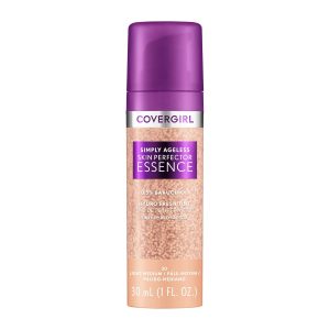 Covergirl Simply Ageless Skin Perfector Essence Foundation, 30 Light-Medium,Tinted Skincare Makeup Hybrid, Sheer Tint, Radiant Finish, Glowy Finish, Vegan Formula, 1.0oz