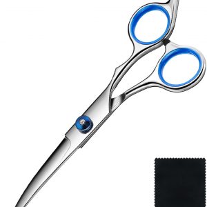 Dog Grooming Scissors Curved Shears Set Rounded Trimming Scissors for Professional Pet Dogs Cats Doodles Face Paws Matted Hair Removal at Home Use Supplies Station for Carding Tools and Trimmer
