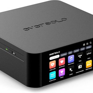 Eversolo Play | Music Streamer with DAC & Amplifier 60W×2ch(8Ω) / 110W×2ch(4Ω) | 5.5" LCD Touchscreen, Support Room Correction & Multi Room System, Stream Qobuz, Tidal&More | Black (CD Edition)