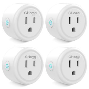 GHome Smart Plug Mini, WiFi Smart Outlet Plug Works with Alexa and Google Home, Timer Outlet with APP Control, 2.4GHz Network Only, No Hub Required, ETL FCC Listed (4 Pack), White