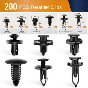 GOOACC Universal Plastic Fender Clips,200 Pcs Push Bumper Fastener Rivet Clips with 6 Size Auto Body Retainer Clips Bumpers,Car Fender Replacement for GM, Ford & Ch