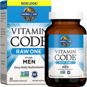 Garden of Life Vitamin Code Raw One for Men, Once Daily Multivitamin, 30 Capsules, One a Day Mens Vitamins Plus Fruit, Veggies & Probiotics for Mens Health, Vegetarian Multivitamins