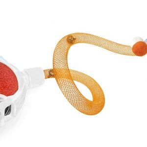Interactive Cat Toys for Indoor Cats,The 3rd Generation Agile Moving Cat Ball with Elastic Mesh Tail,Automatic Kitten Toys for Bored Indoor Cats,Motion Activated (Orange)