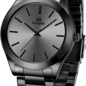 LN LENQIN Mens Watches Waterproof Stainless Steel Watch for Men Analog Quartz Fashion Business Designer Wristwatch