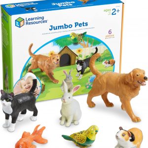 Learning Resources Jumbo Domestic Pets - 6 Pieces, Ages 2+ Preschool Pet Toys, Classroom Desk Pets, Preschool Learning Toys