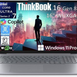 Lenovo ThinkBook 16 Gen 8 Business AI PC Laptop Computer, 16" FHD+, Intel 16-Core Ultra 7 255H (Beat i7-13900H), 32GB DDR5 RAM, 1TB PCIe SSD, WiFi 6E, Bluetooth 5.3, Fingerprint Reader, Windows 11 Pro