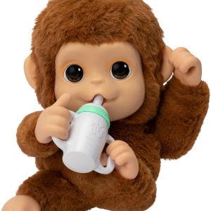 Little Live Pets My Baby Monkey Mango, 50+ Sounds and Reactions, Plush Interactive Monkey Toy Set with Accessories, Interactive Pets for Kids Ages 4+