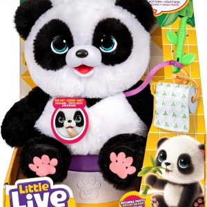 Little Live Pets My Baby Talking Panda ChuChu, Cuddly Panda Toy Plush with 50+ Sounds, Potty Dance, Kick, Feed, Kids Interactive Animal Toys Ages 4+