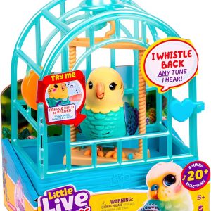 Little Live Pets My Really Real Talking Bird Toy & Cage - Indie, Interactive Voice Repeating Toy, 20+ Sounds & Reactions, Talking Toys for Kids 5-7