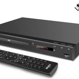 MEGATEK Region-Free HDMI DVD Player for TV, Compact CD/DVD Player for Smart TV, USB Port, Plays All Region DVDs & Multi Formats, Metal Housing, HDMI/RCA Cables & Remote Included