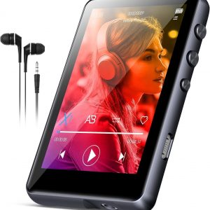 MP3 Player Bluetooth 5.3 - SWOFY 64GB Mp3 Music Player with 2.4" Touch Screen, Portable Digital Audio Player with HD Speaker FM Radio, Recording Support up 512GB Black