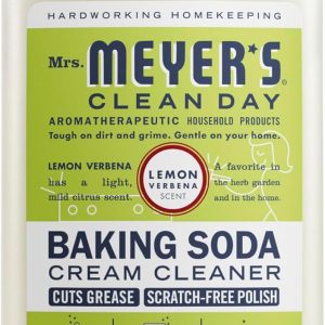 MRS. MEYER'S CLEAN DAY Baking Soda Cream Cleaner, Cuts Grease, Scratch-Free Polish, Lemon Verbena, 16 Fl Oz, Pack of 1