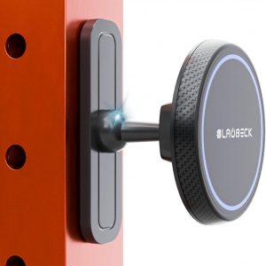 Magnetic Gym Phone Mount for MagSafe Accessories – Dual Magnet Stand for iPhone 17 and Android compatible with MagSafe Phone Stand with Alloy Base – Gym Essentials for Workouts Recording, Home, Garage