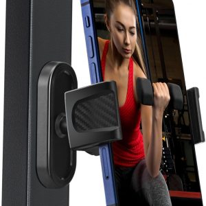 Magnetic Phone Holder for Gym, 360° Adjustable Strong Magnet Base Mount, Universal Magnetic Phone Mount for Workout Recording on All Smartphones
