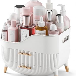 Makeup Organizer with Drawers,Skincare Organizer for Vanity,Storage Box with Handle,Large Cosmetic Display case for Dresser, Bathroom Countertop