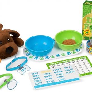 Melissa & Doug Feeding and Grooming Pet Care Play Set Pretend Play Vet Toy Veterinarian Kit for Kids