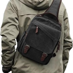 Messenger bag for Men,Small Sling Crossbody Backpack Shoulder Bag for Men Women,canvas Strap Backpack Sling Bag