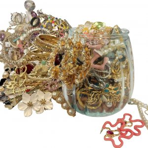 Mystery Jewelry Jar - Vintage Jewelry Set for Women, with Necklaces, Earrings, Bracelets, Rings & Anklets - Unique Gift Idea for Christmas, Birthday & Party