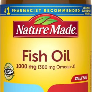 Nature Made Fish Oil Omega 3 Supplements, 1000mg Softgels, Omega 3 Fish Oil for Healthy Heart Support, 250 Softgels, 125 Day Supply