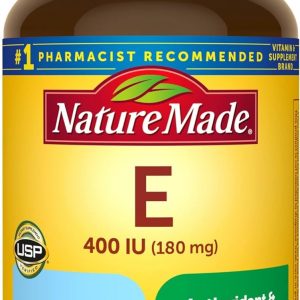 Nature Made Vitamin E 180 mg (400 IU) dl-Alpha, Dietary Supplement for Antioxidant and Skin Support, 180 Softgels, 180 Day Supply