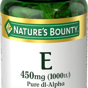 Nature's Bounty Vitamin E 1000 IU Softgels, Supports Antioxidant Health & Immune System, 1 Serving per Day, No Gluten, 60 Softgels (Pack of 1)