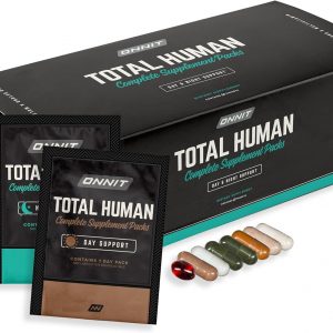 ONNIT Total Human Adult Multivitamin Dietary Supplement Comprehensive Capsule Packs with Day and Night Support, Daily Vitamin Packs for Men and Women, Dietary Supplement Capsules, 30-Day Supply